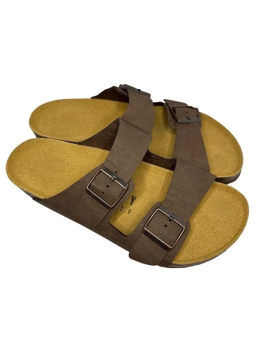 Fitory Arch Pro 2.0 Men’s Brown Sandals Size 11 Adjustable Buckle Comfort Slides